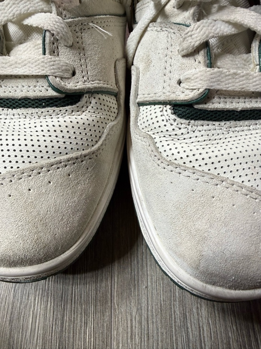 New Balance 650 High Top Size 10 White Green Suede Retro Dad Shoe Basketball NB - Picture 11 of 16
